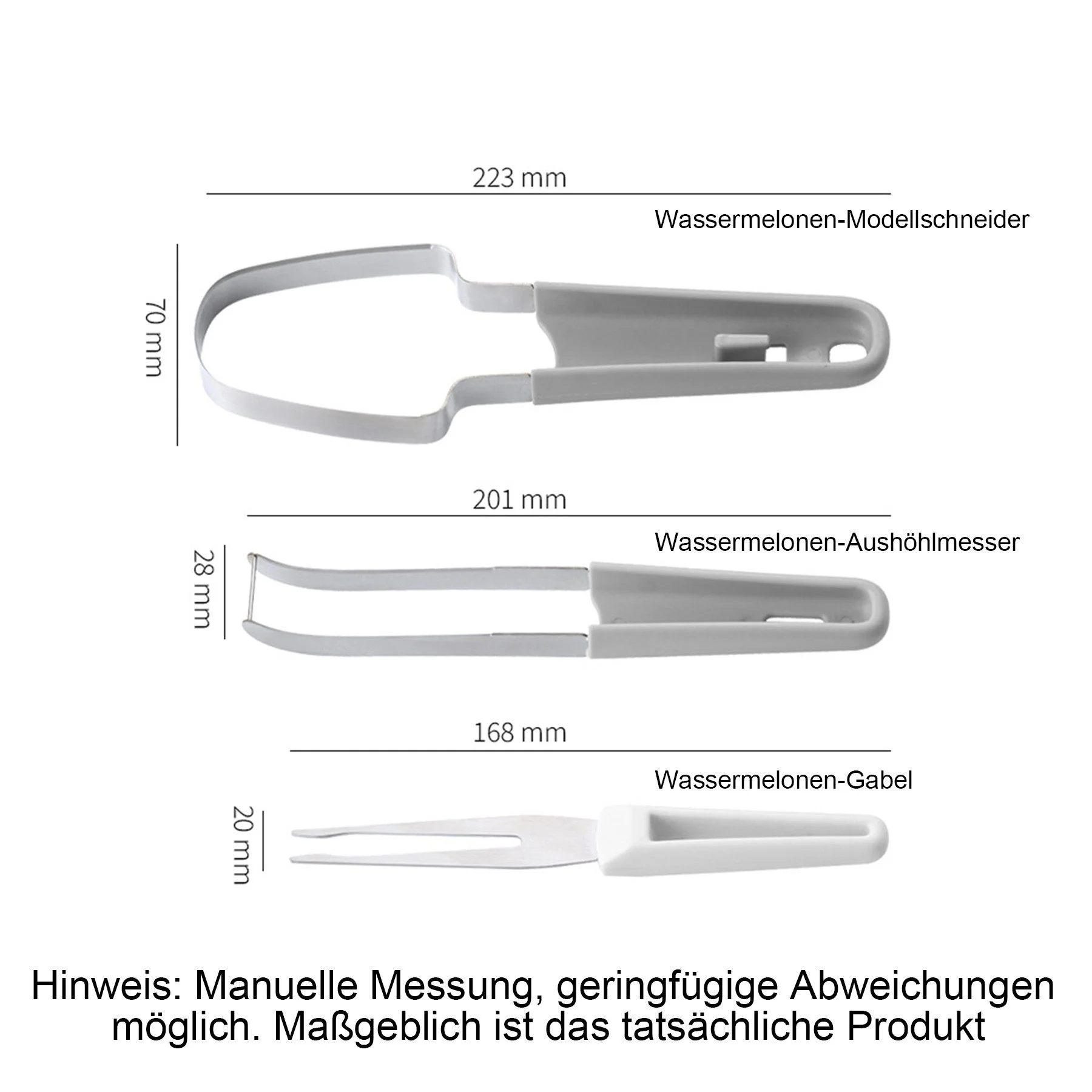 3-in-1 Obst- & Melonenschneider aus Edelstahl – Praktischer Küchenhelfer für Zuhause & unterwegs